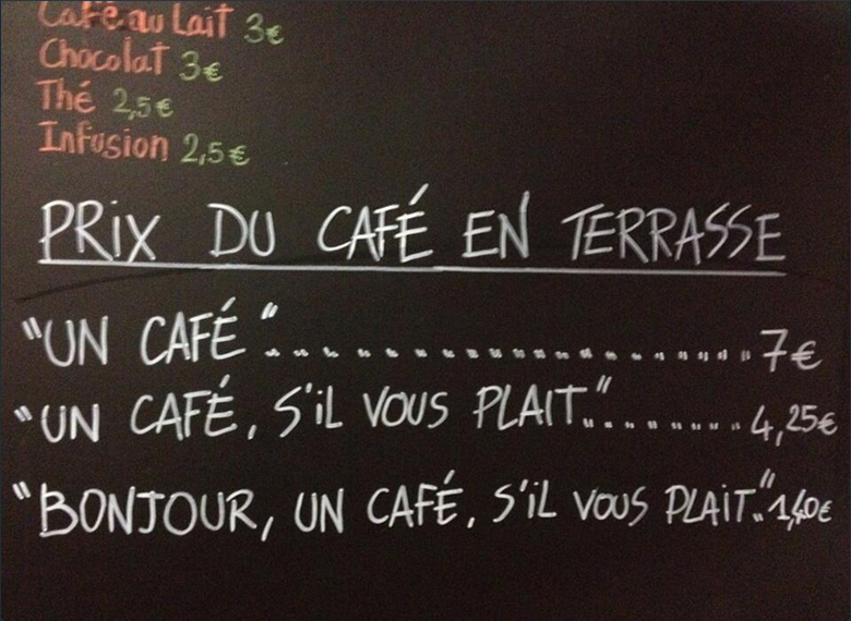 Uma xícara de gentileza, por favor Paris