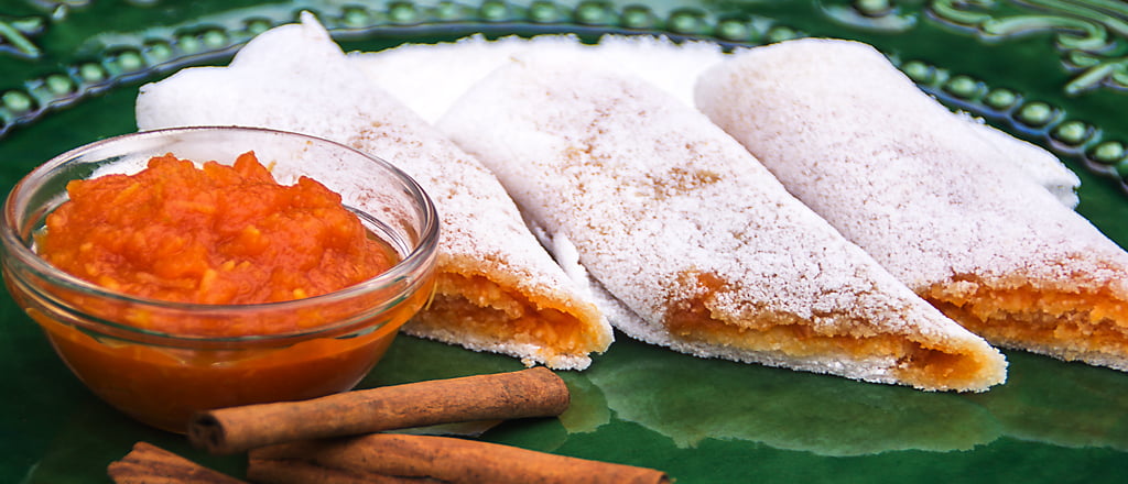 Tapioca light com doce de abóbora