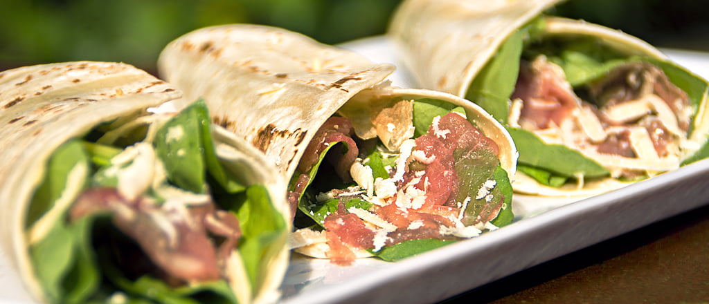 Desenrolando a dieta com wrap de carpaccio