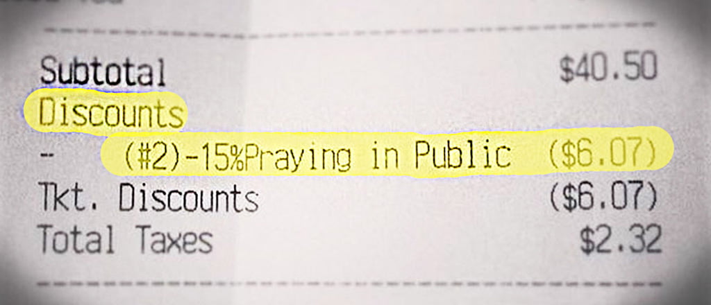 Desconto para quem tem fé