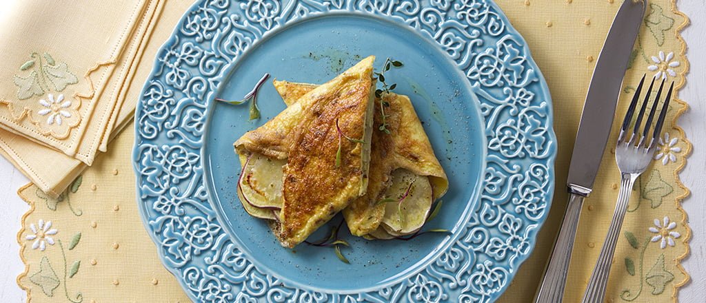 Omelete de batata doce