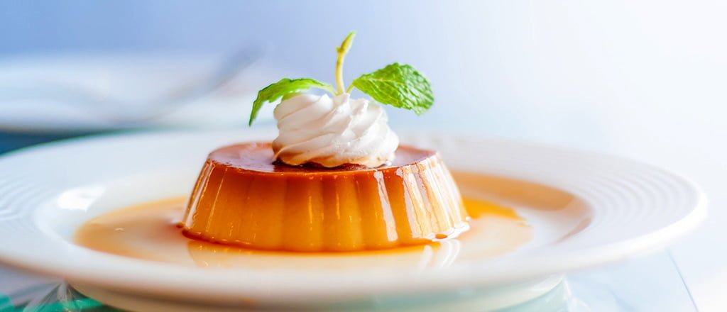 pudim cremoso de cha e hortela