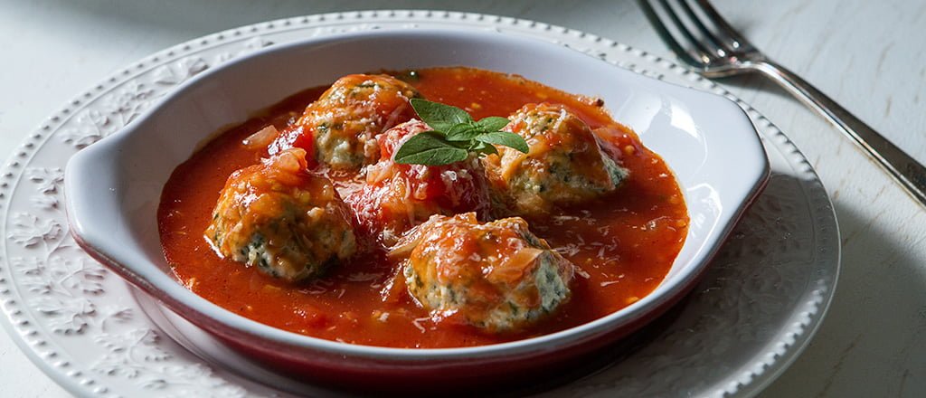 Almôndegas de ricota e espinafre