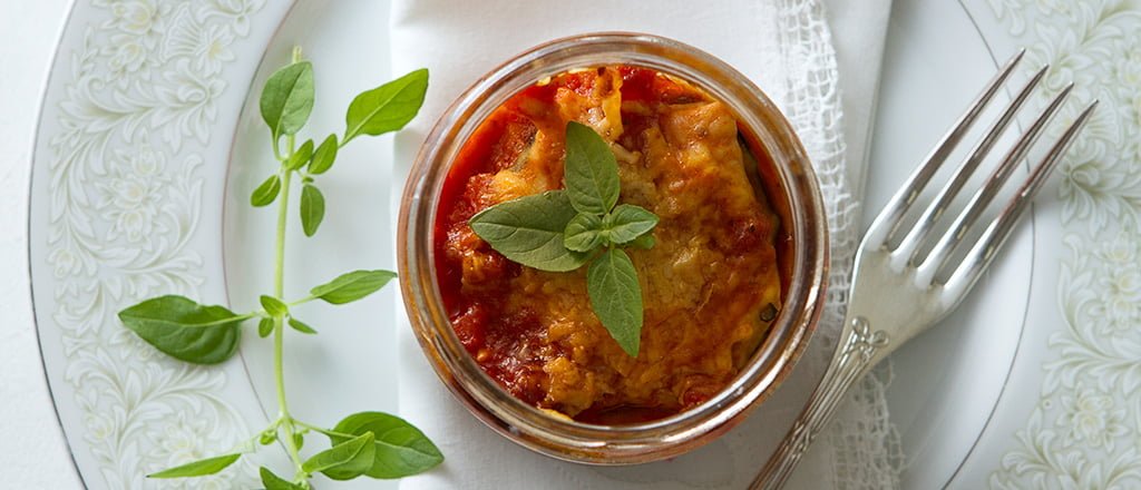 Lasanha de berinjela no pote