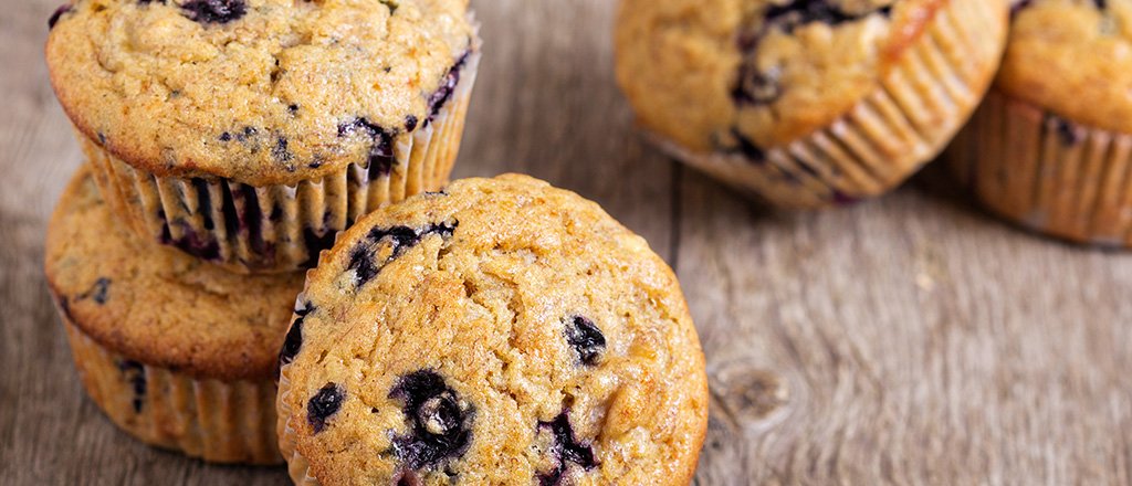 Muffin de blueberry e chia